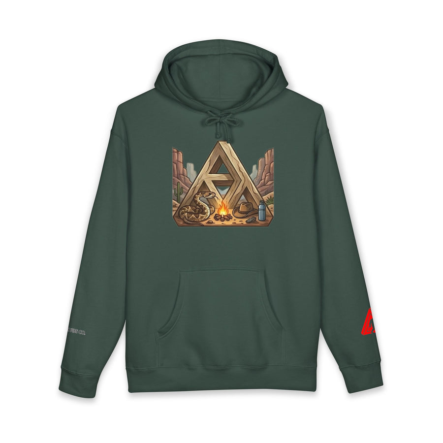 Camping Triangle Hoodie – Desert Campfire Graphic Sweatshirt