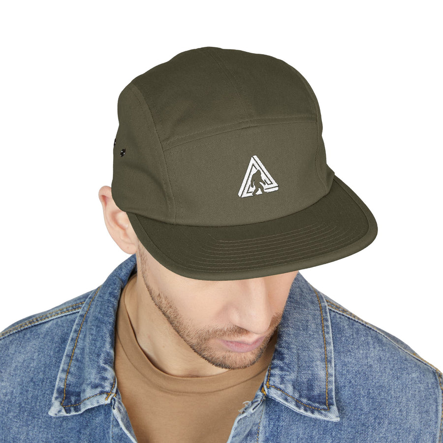 Embroidered Patch 5-Panel Cap — Abstract Triangle Logo