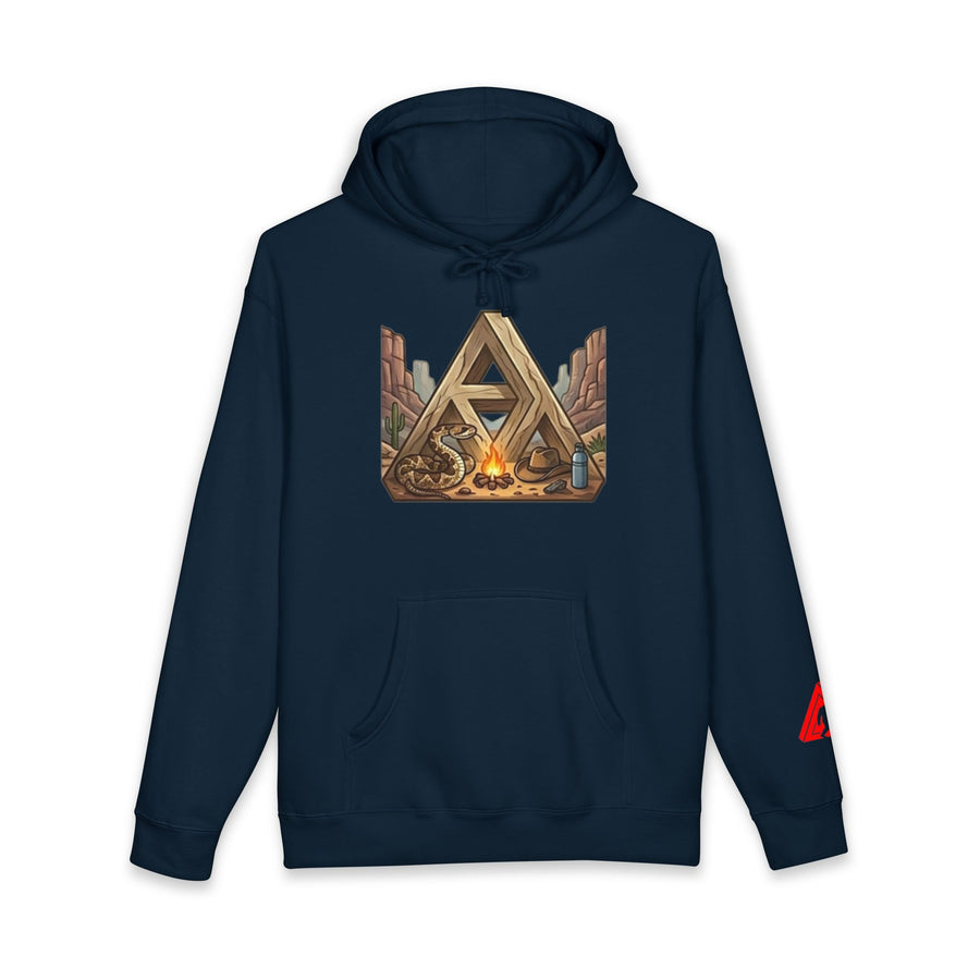Camping Triangle Hoodie – Desert Campfire Graphic Sweatshirt