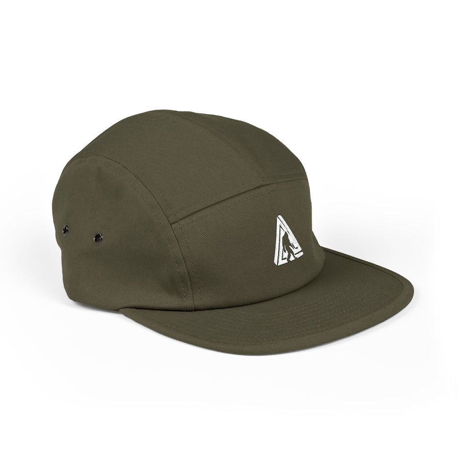 Embroidered Patch 5-Panel Cap — Abstract Triangle Logo