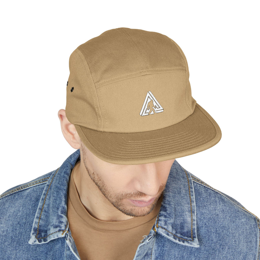 Embroidered Patch 5-Panel Cap — Abstract Triangle Logo