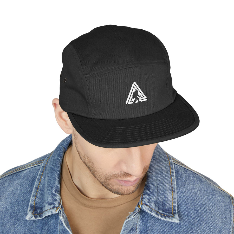 Embroidered Patch 5-Panel Cap — Abstract Triangle Logo