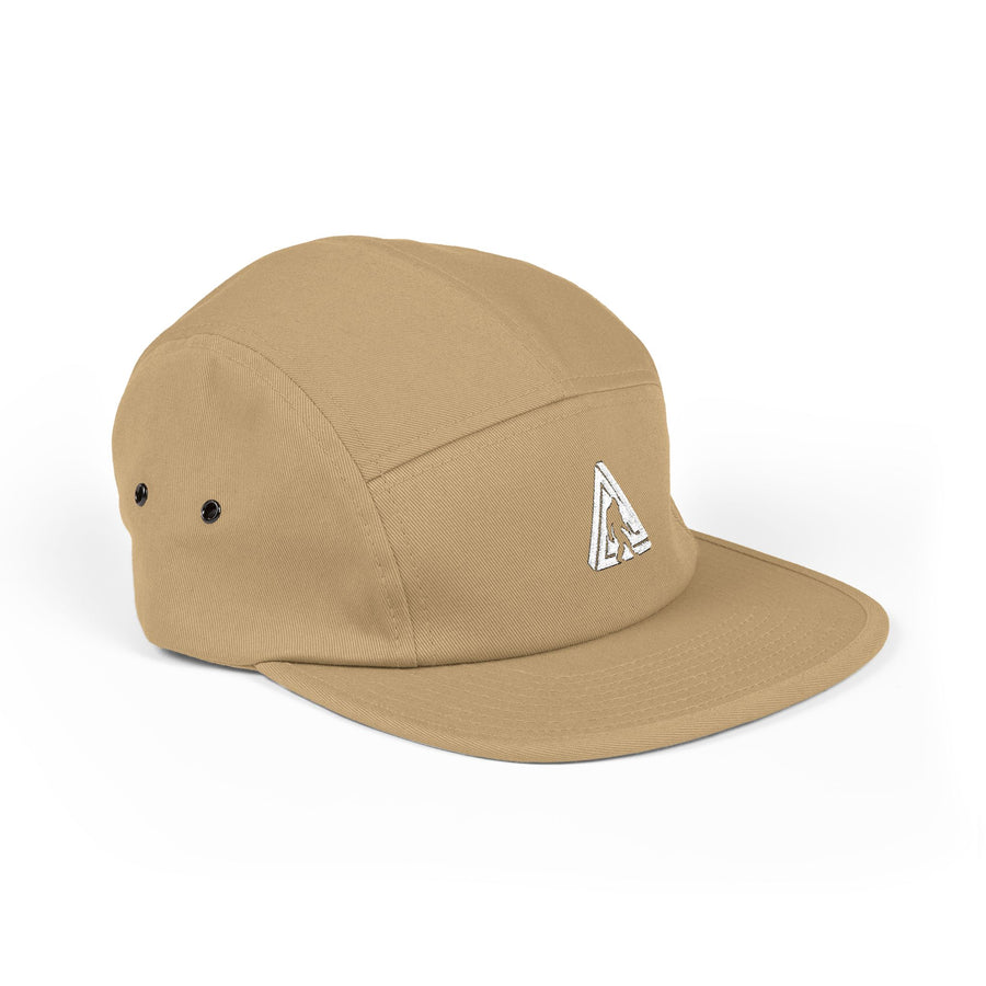 Embroidered Patch 5-Panel Cap — Abstract Triangle Logo