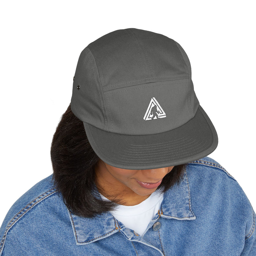 Embroidered Patch 5-Panel Cap — Abstract Triangle Logo