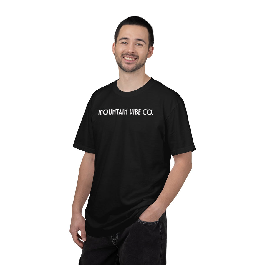 Mountain Vibe Co. Graphic T-Shirt — Sunset Geometric Mountain Print