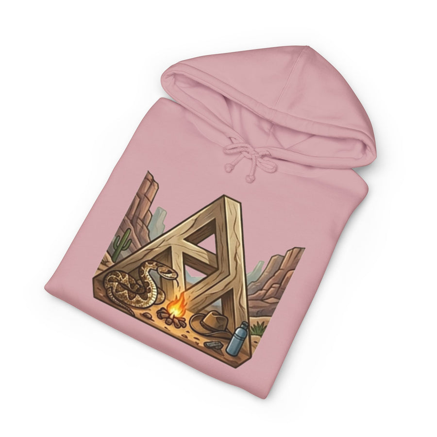 Camping Triangle Hoodie – Desert Campfire Graphic Sweatshirt