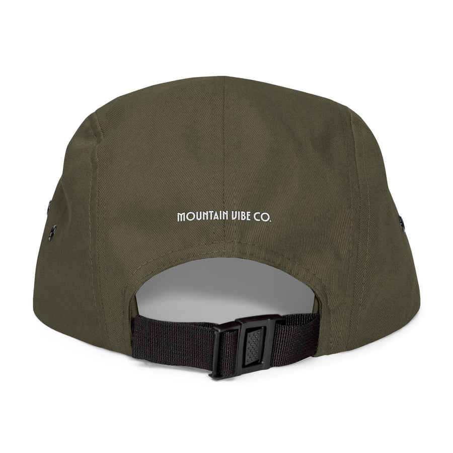 Embroidered Patch 5-Panel Cap — Abstract Triangle Logo