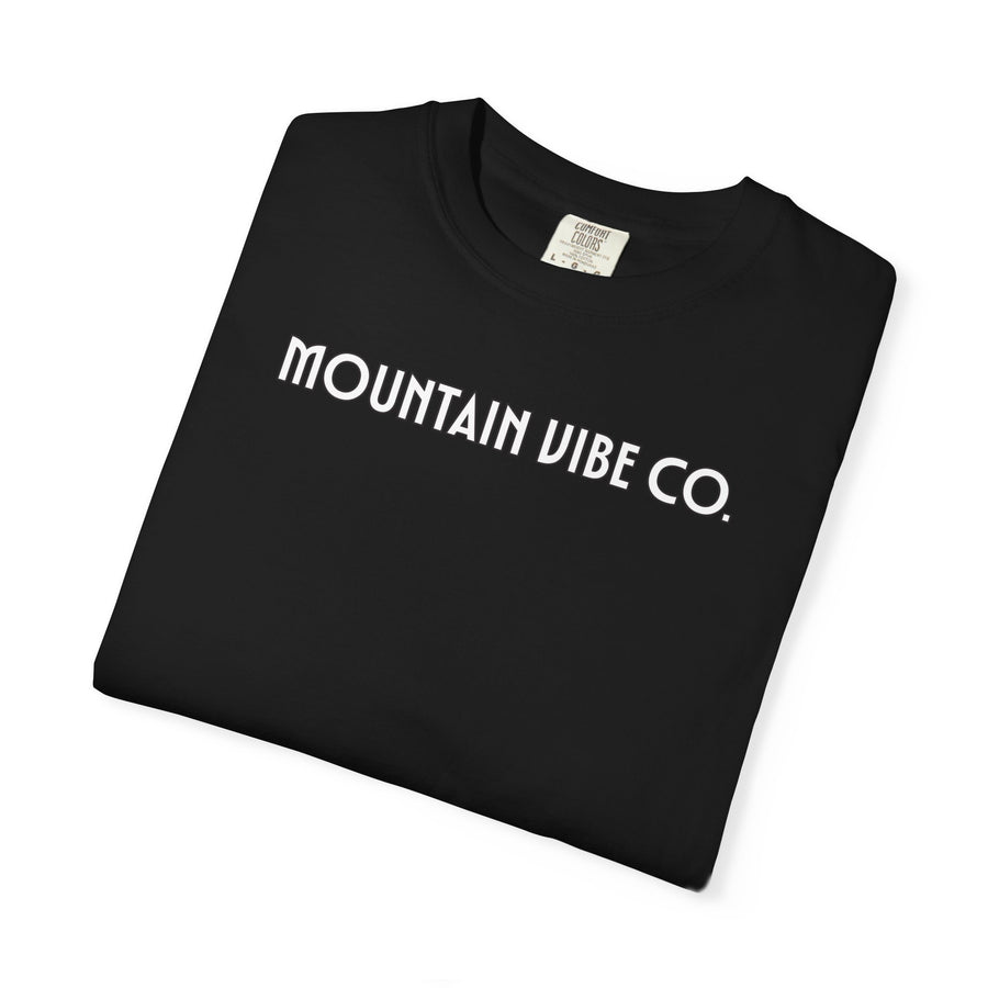 Mountain Vibe Co. Graphic T-Shirt — Sunset Geometric Mountain Print