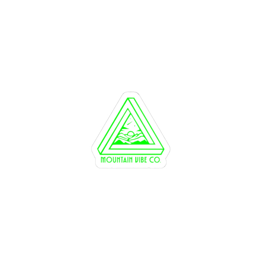 MVC - Penrose Triangle Monoline Logo - Electric Green No Fill w TT Modernoir Font 34 Kiss - Cut Decal