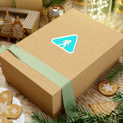Teal Bigfoot Triangle Sticker — Sasquatch Kiss-Cut Decal