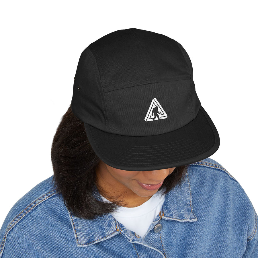 Embroidered Patch 5-Panel Cap — Abstract Triangle Logo