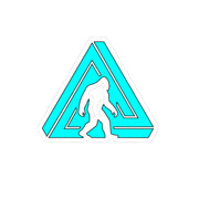 Teal Bigfoot Triangle Sticker — Sasquatch Kiss-Cut Decal