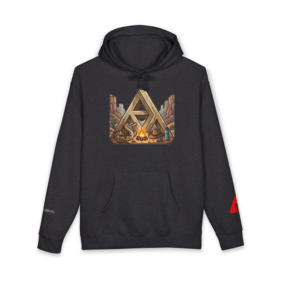 Camping Triangle Hoodie – Desert Campfire Graphic Sweatshirt