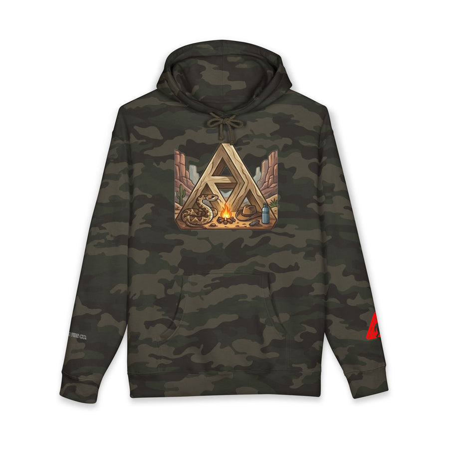 Camping Triangle Hoodie – Desert Campfire Graphic Sweatshirt