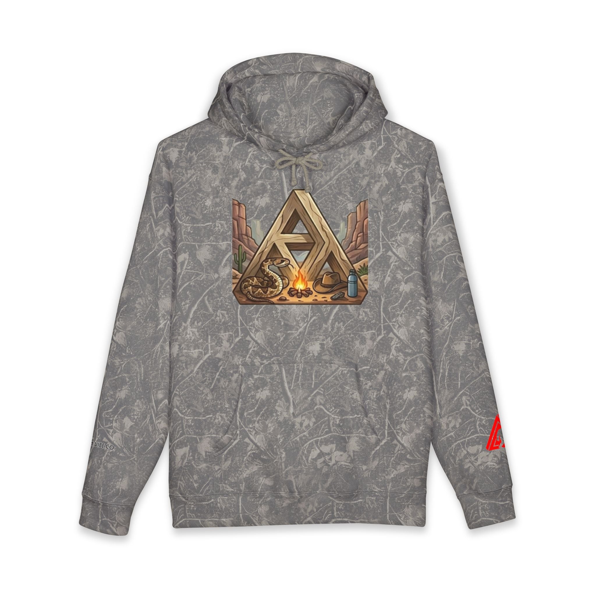 Camping Triangle Hoodie – Desert Campfire Graphic Sweatshirt