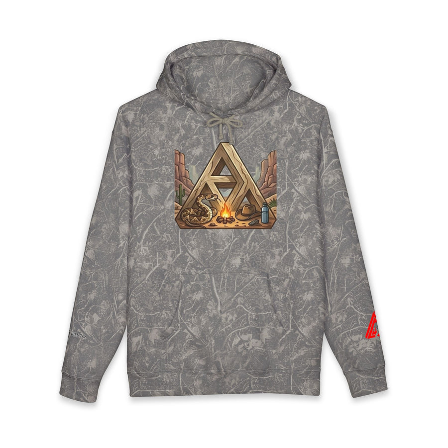 Camping Triangle Hoodie – Desert Campfire Graphic Sweatshirt