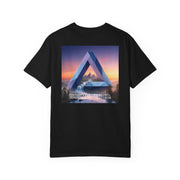 Mountain Vibe Co. Graphic T-Shirt — Sunset Geometric Mountain Print