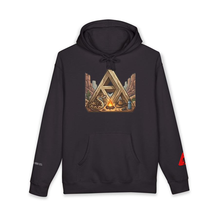 Camping Triangle Hoodie – Desert Campfire Graphic Sweatshirt
