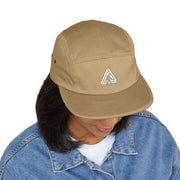 Embroidered Patch 5-Panel Cap — Abstract Triangle Logo