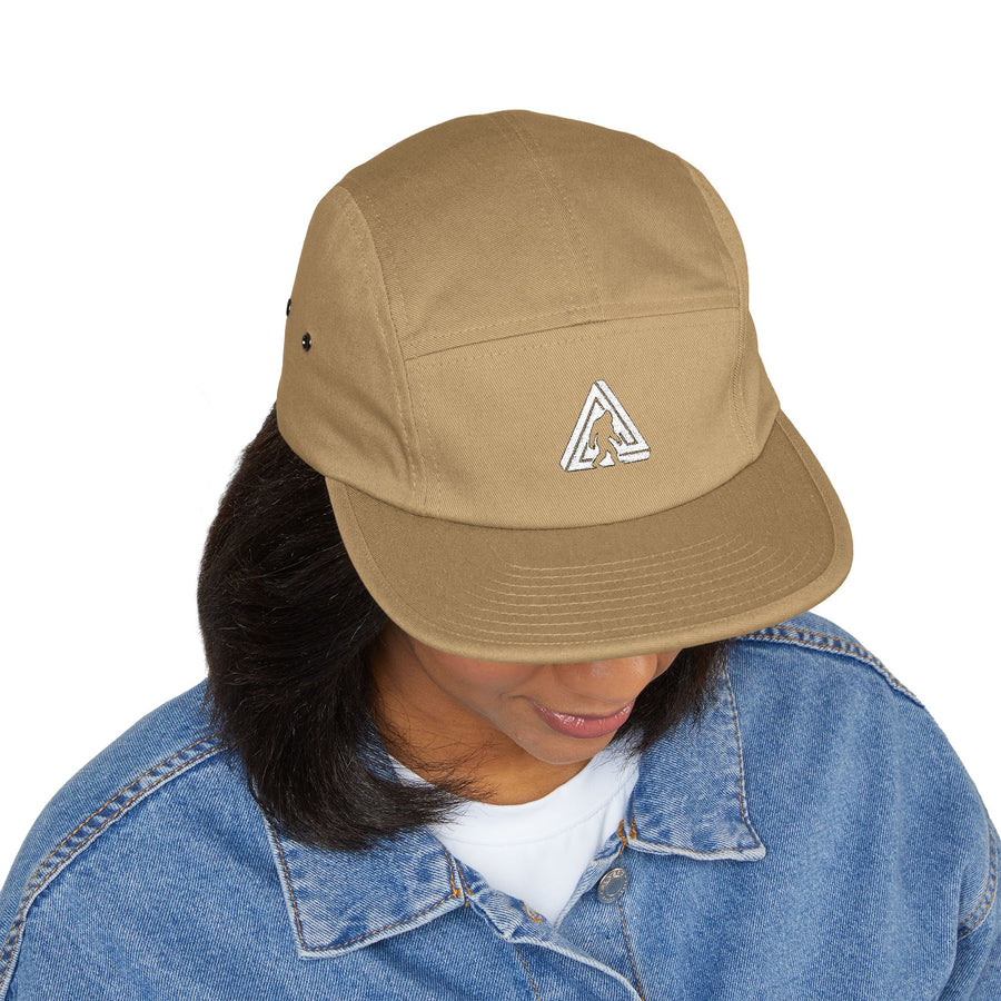 Embroidered Patch 5-Panel Cap — Abstract Triangle Logo