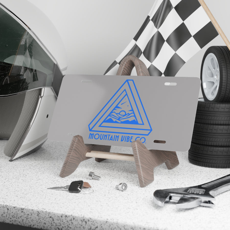 MVC - Penrose Triangle Monoline Logo - Violet Blue No Fill w TT Modernoir Font 34 License Plate