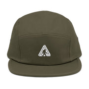 Embroidered Patch 5-Panel Cap — Abstract Triangle Logo